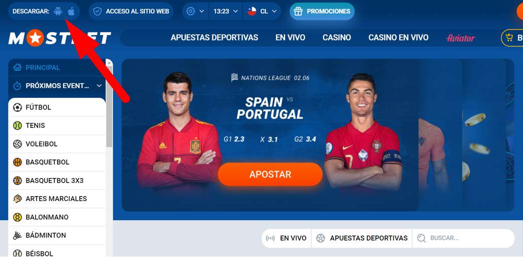 Mostbet descarga la aplicación apk Android e IOS en Chile gratis